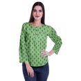 thumbnail image 2 of Moomaya Haut à Manches Longues Imprimé avec Patte de Boutonnage, Col Rond, Tunique d'Été Décontractée pour Femme, 2 of 5