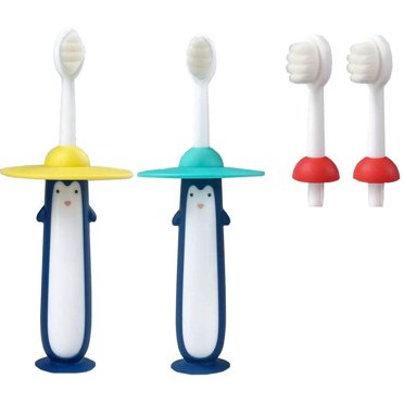 2 Packs Kids Toothbrush, Lovely Design with 20000 Soft Bristle,Strong Suction Cup to Organize,Extra Soft Toothbrush for Kids 2-5 Years Old(Nano Bristle)