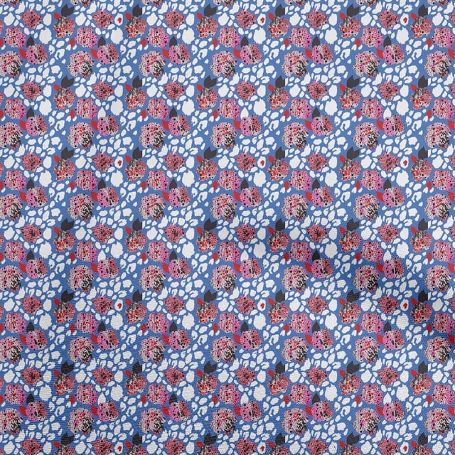 oneOone Cotton Poplin Medium Blue Fabric Texture Craft Projects Decor Fabric Printed By The Yard 42 Inch Wide