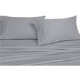 thumbnail image 1 of Split-King: Adjustable King Bed Sheets, Solid Gray 550-Thread-Count 5pc Bed Sheet Set 100-Percent Combed Cotton, Sateen Solid, Deep Pocket, 1 of 2