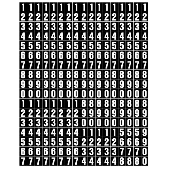 Vinyl Lettering, Self Adhesive Lettering - 1/2 Inch, Waterproof Individual Stickers for Signs, Boats (White on Black)