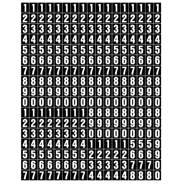 Vinyl Lettering, Self Adhesive Lettering - 1/2 Inch, Waterproof Individual Stickers for Signs, Boats (White on Black)