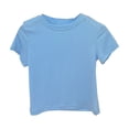 thumbnail image 1 of Plebaso T-shirts en Coton pour Garçons et Filles, Manches Courtes, T-Shirts de Couleur Unie, Col Ras du Cou, Hauts Basiques pour Enfants Unisexes, 1 of 3