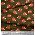 thumbnail image 2 of Soimoi Green Velvet Fabric Fox Stripe Fabric Prints By Yard 60 Inch Wide, 2 of 3