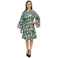 thumbnail image 4 of Bimba Kimono Court à Imprimé Feuilles pour Femme, Robe de Nuit de Mariée/mariage, Wrap-18, 4 of 9