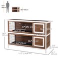 thumbnail image 3 of PawHut 2 Tier Rabbit Hutch Bunny Pet House Wooden Coop Run Brown, 3 of 10