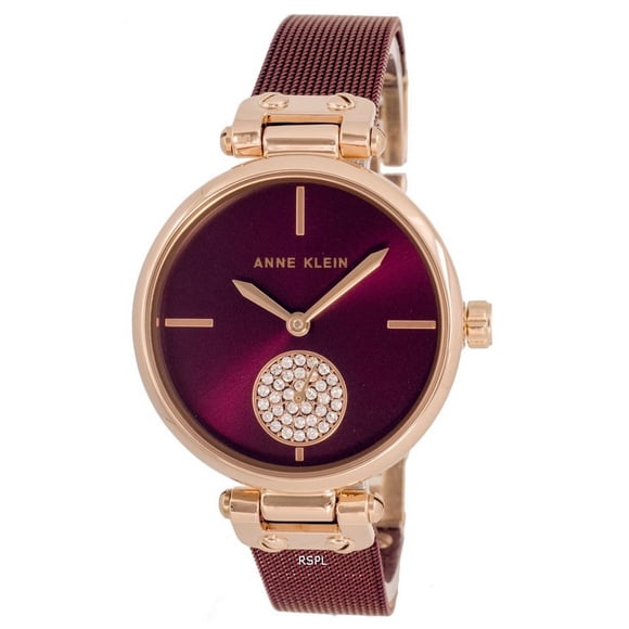 Anne Klein Crystal Accents Burgundy Dial Quartz 3000RGBY Women's Watch