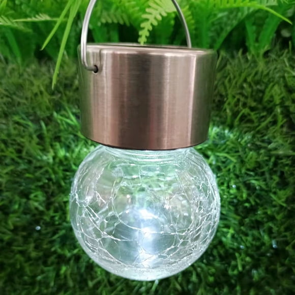 EGNMCR Outdoor Lights Patio Lights Outdoor Solar Crack Ball Chandelier Glass Hanging Lantern Garden Lamp Solar crack lamp