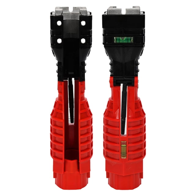 Clé à Outils Installateur d'Évier Portable, Polyvalent 18 en 1 Clé de Robinet Chute Moulage Intégré Haute Résistance avec 2 Bulles pour la Réparation de Plomberie