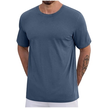 Cameland T-Shirts pour Hommes Grande Taille T-shirt à Manches Courtes pour Homme T-shirt Uni Col Ras du Cou T-shirt en Coton Haut d'Été