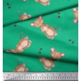 thumbnail image 2 of Soimoi Green Poly Georgette Fabric Footprints & Mouse Kids Printed Fabric 1 Yard 42 Inch Wide, 2 of 5