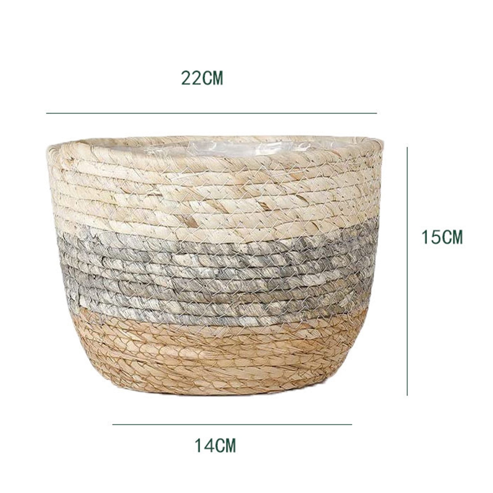 Leutsin Seagrass Basket Planters, Baskets For Flower Pots ，Plant Containers Hand Woven Basket ，Planter With Plastic Liners Straw Flower Pot For Indoor Outdoor Plant Flower Pots Storage Basket
