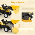 thumbnail image 4 of OLAKIDS Excavatrice à Chevaucher pour Enfants, Voiture à Pédales Bulldozer avec Godet à Commande Manuelle, Remorque de Chargement Détachable, Pelle, Râteau, 6 Roues, Klaxon, Tracteur de Construction pour Tout-Petits 3+, 4 of 9