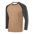 thumbnail image 2 of BiZtdJrK Sun Protection Shirts for Men Fashion Color Block Long Sleeve Workout Tops Rash Guard Quick Dry Hiking Fishing Shirt, Coffee, XXXL, 2 of 3