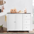 thumbnail image 4 of Costway Kitchen Island 2-Door Storage Cabinet Stainless Steel Top w/Drawers & Spice Rack, 4 of 10