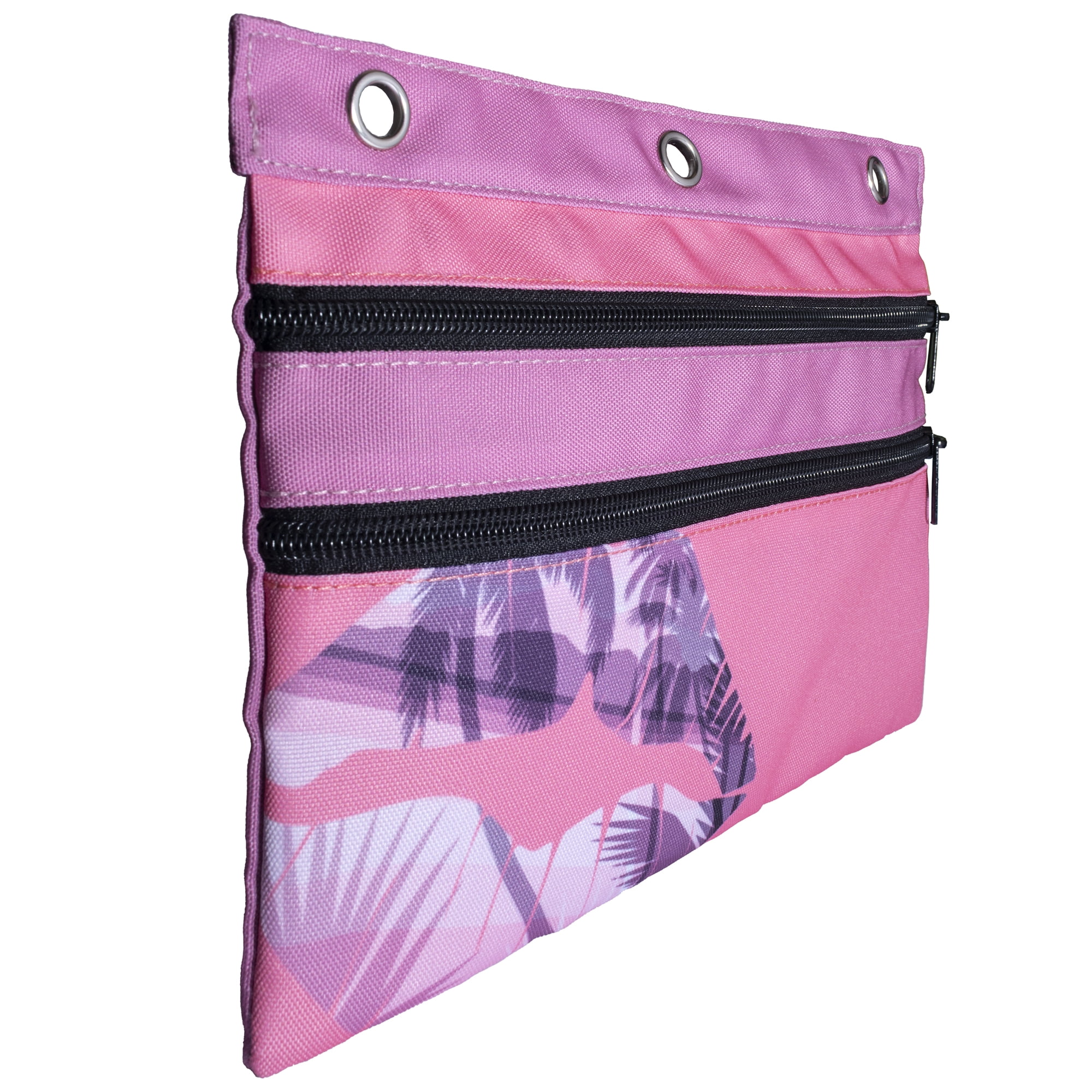 Pochette Pen+Gear pour classeur, 2 fermetures éclair, rose
