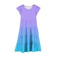 thumbnail image 4 of RXIRUCGD 2025 Vêtements d'Été pour Enfants Mode Filles Nouvelle Robe d'Été à Manches Courtes Poches à Volants Col Rond Imprimé, 4 of 4