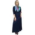 thumbnail image 1 of Bimba Robe Maxi pour Femme avec Foulard à Pampilles Boho Bleu Marine Robes d'Été-8, 1 of 9