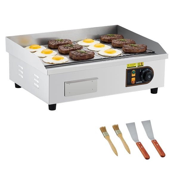 22 inch Commercial Electric Griddle 1700W, Stainless Steel Countertop Grill with Dual Temperature Control, Large Non Stick Cooking Surface for Pancakes Burgers Steaks