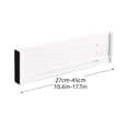 thumbnail image 4 of RRJ 2Pcs Adjustable Drawer Dividers Organizer, Expandable Drawer Partition 37-65cm / 27-45cm, White Plastic Drawer Organizer For Bedroom Bathroom Office, Customizable Drawer Divider For Closet, 4 of 9