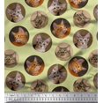 thumbnail image 1 of Soimoi Rayon Fabric Cat Face Animal Fabric Prints by Yard 56 Inch Wide, 1 of 3
