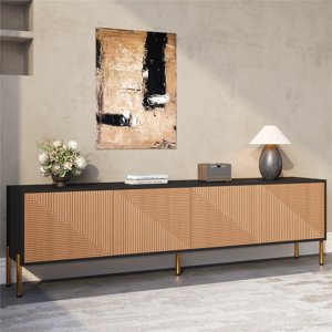 Modern TV Cabinet, TV Stand, TV Panel, Low TV Stand. Unique Color-Block Design, 70.5 X 13.8 X 21 Inches (L X W X H)