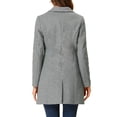 thumbnail image 3 of INSPIRE CHIC Women's Coat Solid Color Notched Lapel Single Breasted Winter Peacoat Light Grey S, 3 of 6