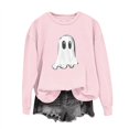 thumbnail image 2 of Chandails Molletonnés Oversize pour Femmes Coupe Ample, Liquidation pour Femmes Chandails Molletonnés à Col Rond Tunique à Enfiler, Mode pour Femmes Automne Hiver Halloween Lunettes Fille Imprimé Décontracté Sport Survêtements à Col Rond Manches Longues, 2 of 5