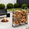 thumbnail image 2 of BeesClover Support de Bois de Chauffage en Acier Robuste avec Housse Imperméable en Oxford 600D – Porte-Bûches Intérieur/extérieur – Résistant à la Rouille, Grande Capacité – pour Foyer, Patio, 2 of 7