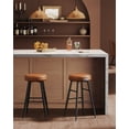 thumbnail image 1 of VASAGLE Echo Collection Bar Stools Set of 2, Kitchen Counter Stools, Synthetic Leather with Stitching, 24.8''Tall, Home Bar Dining Room, Caramel Brown, 1 of 8