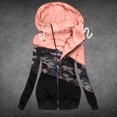 thumbnail image 2 of Qertyioot Offres des Fêtes Économies! Femmes Hiver Décontracté Veste à Imprimés Camouflage Chandail à Fermeture Éclair Manteau à Manches Longues, 2 of 3