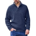 thumbnail image 1 of Rbaofujie Chandails d'Automne pour Hommes Mode Col en V Chaud Extérieur Manches Longues Chandail Tricoté Haut Chandail Col en V Bleu Foncé Chandails d'Automne, 1 of 5