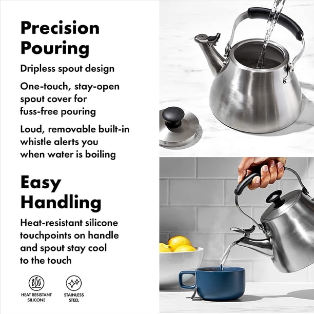 OXO Brew Classic Traditional Brushed Stainless Steel Tea Kettle