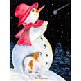 thumbnail image 1 of 11 x 15 in. Snowman with Papillon Garden Size Flag, 1 of 1