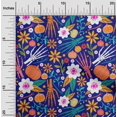 thumbnail image 1 of oneOone Rayon Medium Blue Fabric Skull Sewing Material Print Fabric By The Yard 56 Inch Wide, 1 of 5