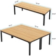thumbnail image 2 of Tribesigns 6.5FT Modern Office Conference Table, 78.74-Inch Large Seminar Meeting Desk with Metal Legs and Adjustable Pads, Boardroom Training Table, Light Walnut, 2 of 5
