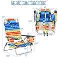 thumbnail image 2 of Gymax 2PCS Folding Beach Backpack Chair Reclining Camping Chair w/ Storage Bag, 2 of 10
