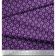 thumbnail image 2 of Soimoi Purple polyester Crepe Fabric Leaves & Floral Decor Fabric Printed Yard 42 Inch Wide, 2 of 3
