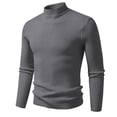 thumbnail image 1 of LIaqionyy Chandail pour Homme à Col Roulé, Chandail à Enfiler, Hauts Tricotés Automne Hiver, Chandail Chaud à Enfiler, Coupe Ajustée, Chandail de Base, M-3TG, 1 of 2