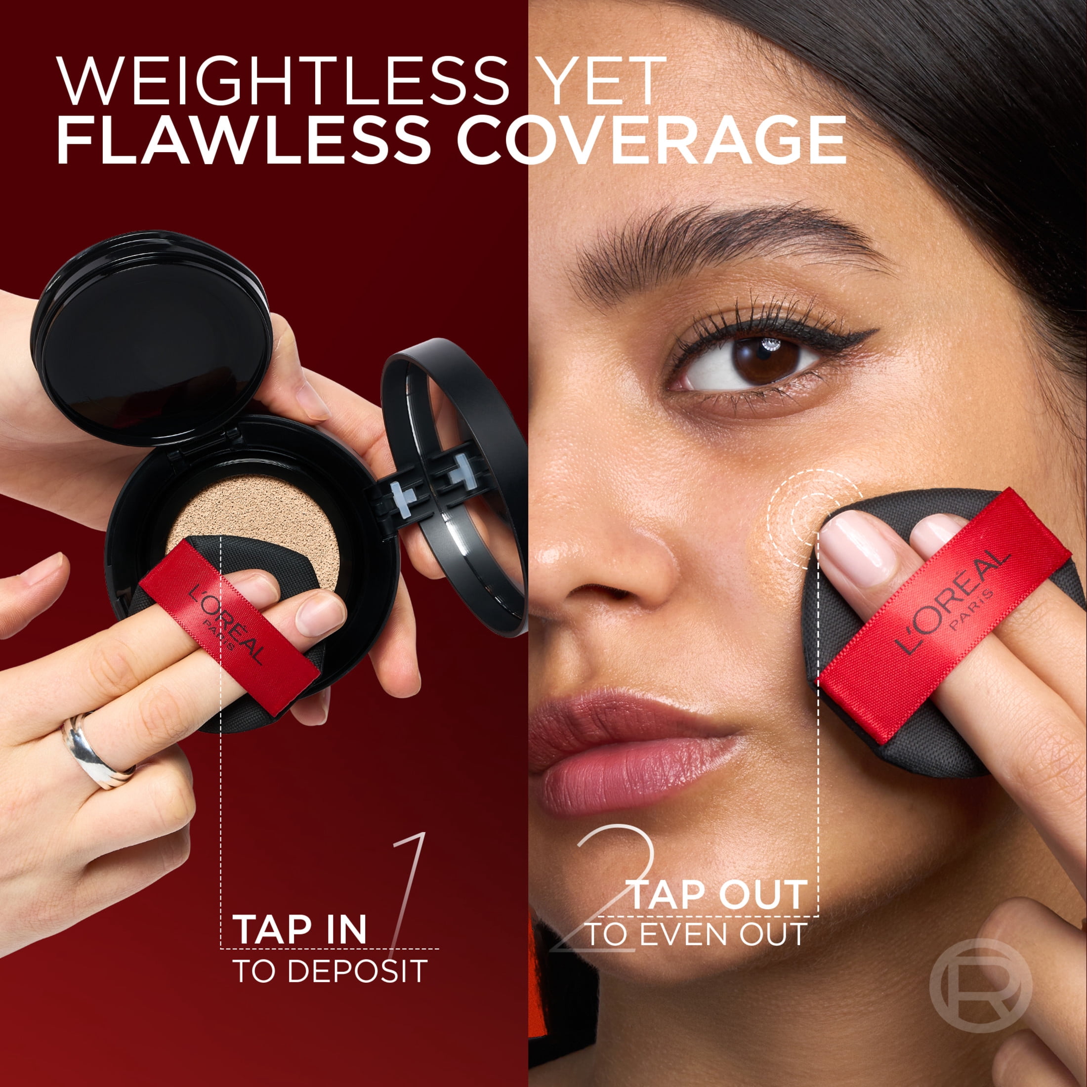 L'Oréal Paris Fond de Teint Cushion Infallible Fresh Wear, Couvrance Respirable jusqu'à 24H, W130,