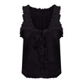 thumbnail image 5 of Timegard Tank Top for Women Lace U Neck Drawstring Sleeveless Ruched Button Summer Fashion Casual Tee, 5 of 5