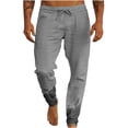 thumbnail image 2 of Pants for Men, Mens Solid Color Drawstring Fashionable Casual Pants Full Length Pants, 2 of 6