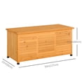 thumbnail image 3 of Outsunny Coffre de Terrasse en Bois Conteneur de Rangement Extérieur avec Fente d'Aération Jaune, 3 of 10