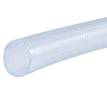 Unique Bargains 1' ID 1.6ft Transparent Braided Reinforced PVC Tubing High Pressure for Water Hose