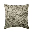 thumbnail image 1 of Throw Pillow Covers, Decorative Silver Grey 16"x16" (40x40 cm) Pillow Covers, Satin Textured, Pintucks & Knots Throw Pillow Covers, Solid Color Pattern Modern Style - Silver Wave, 1 of 3