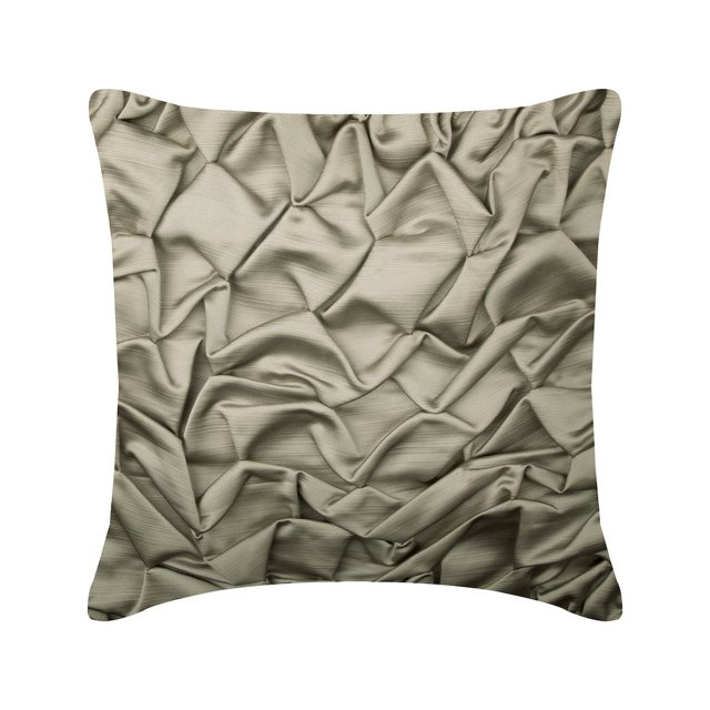 Throw Pillow Covers, Decorative Silver Grey 16"x16" (40x40 cm) Pillow Covers, Satin Textured, Pintucks & Knots Throw Pillow Covers, Solid Color Pattern Modern Style - Silver Wave