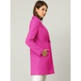 thumbnail image 4 of INSPIRE CHIC Manteau Long Classique pour Femme à Revers Cranté, Manches Longues, 4 of 7