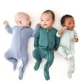 thumbnail image 4 of 2025 Cotton Clothes Rompers Footless Pajamas Zipper Summer Clothes Long Sleeve Sleeper, 4 of 7