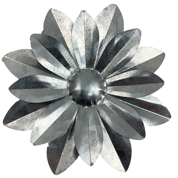 HAMPTON ART GALVANIZED LAYERED ROUNDED FLOWER 4.25"