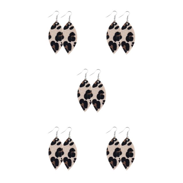 QualitChoice Leopard Print Earrings Body Decoration Water Drop Ear Dangles Birthday Gift Type 13 5Set
